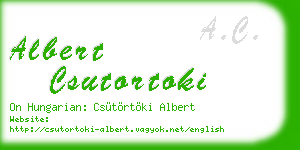 albert csutortoki business card